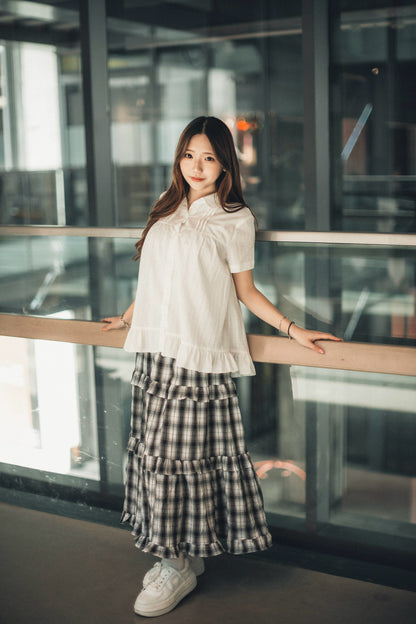 少女娃娃領荷葉邊襯衫｜2色入