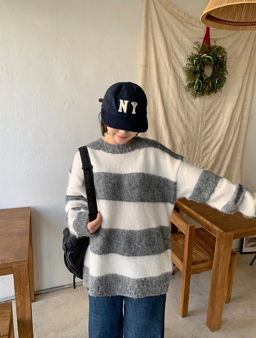 50%羊毛🐏 拼色間條圓領上衣｜4色入