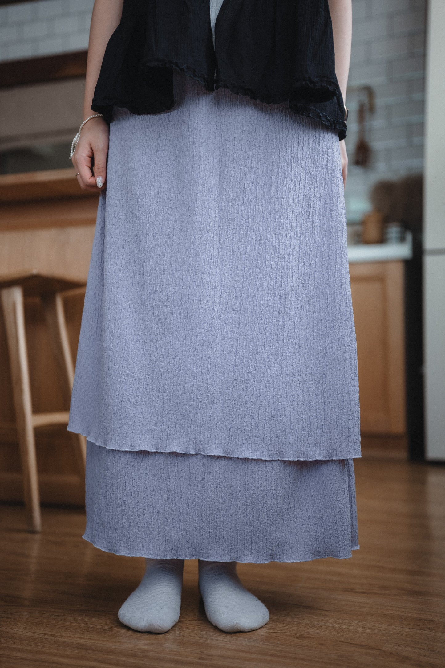 層層”簡約皺皺半身裙｜3色入