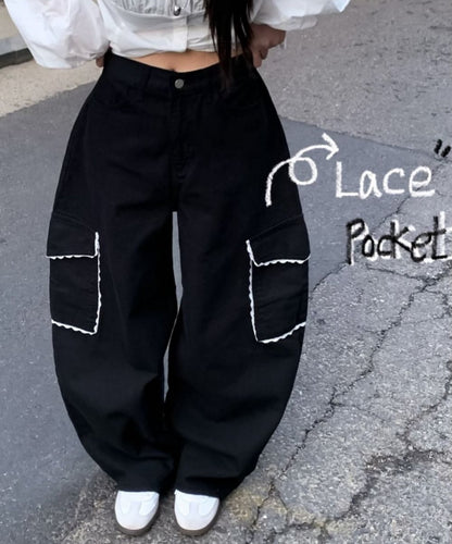 Lace Pocket 氣球褲｜3色入