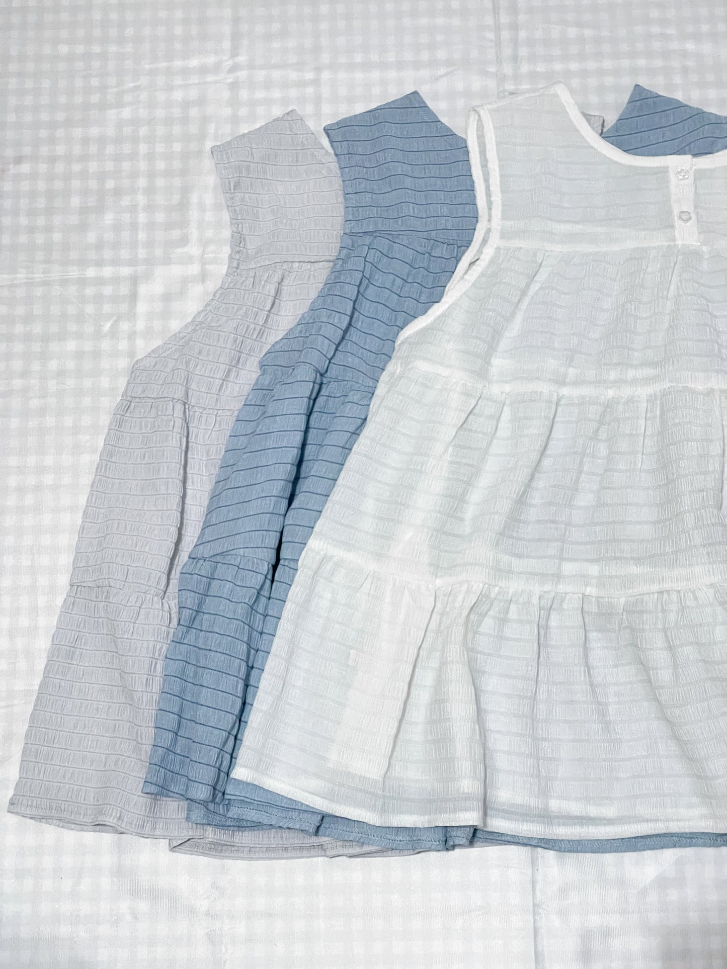 最百搭！2ways暗紋蛋糕娃娃Top｜3色入