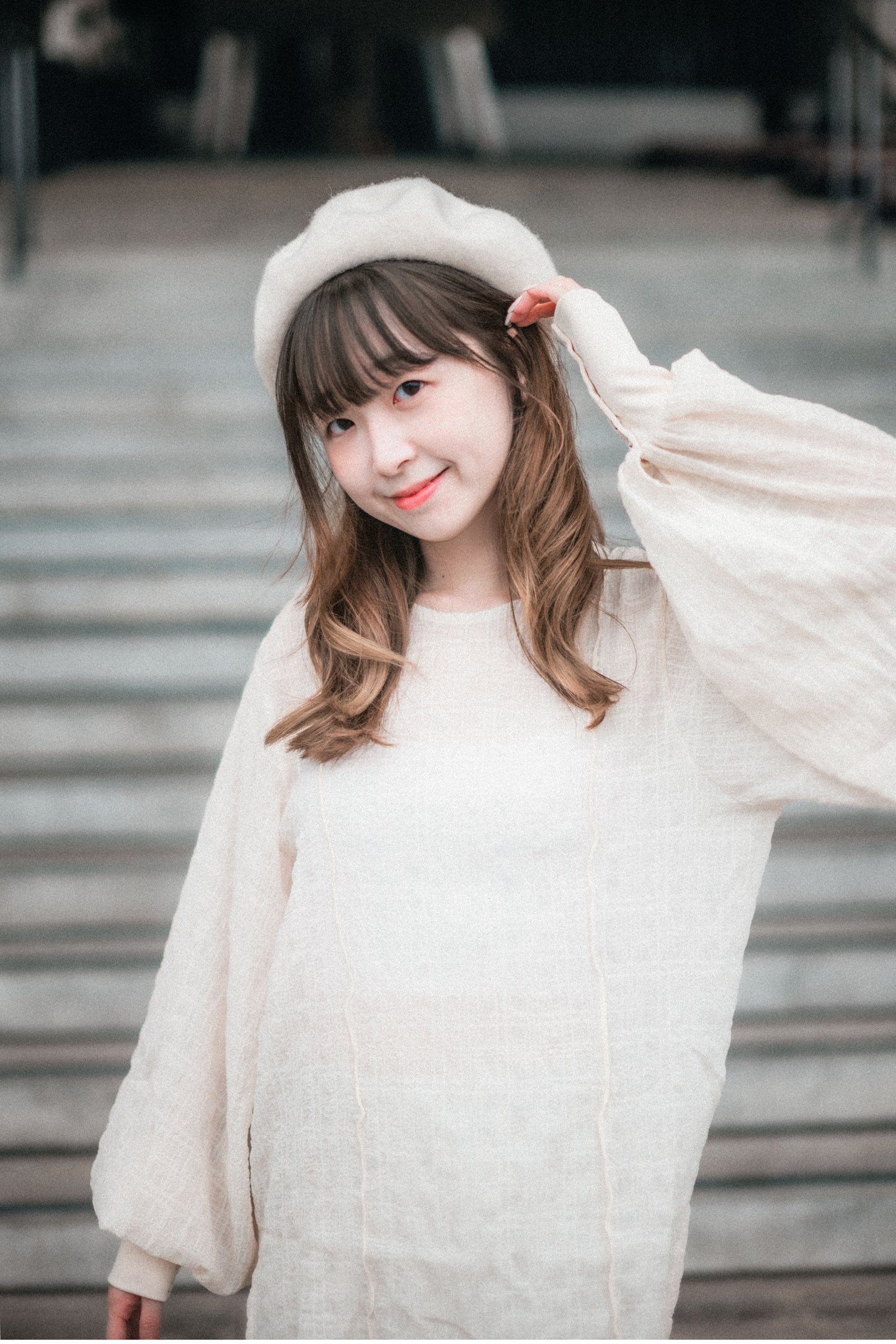 JP紋理感立體綫條雪紡泡泡感上衣｜3色入