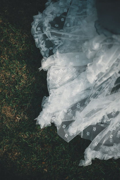 粒粒花 • 不規則紗紗裙｜2色入