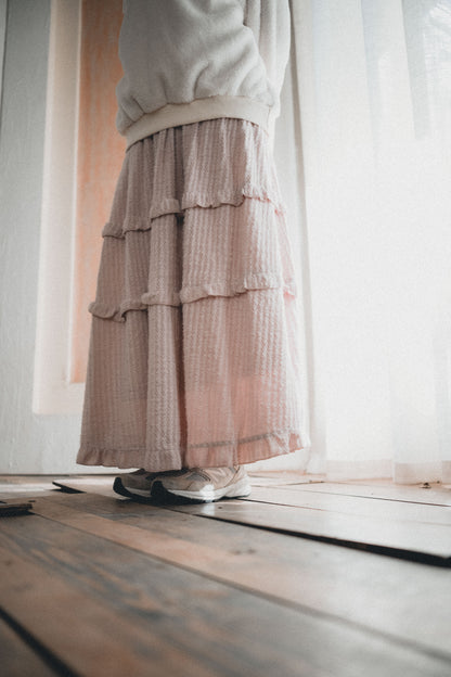 [人氣斷貨款！]毛毛感soso荷葉蛋糕裙｜3色入