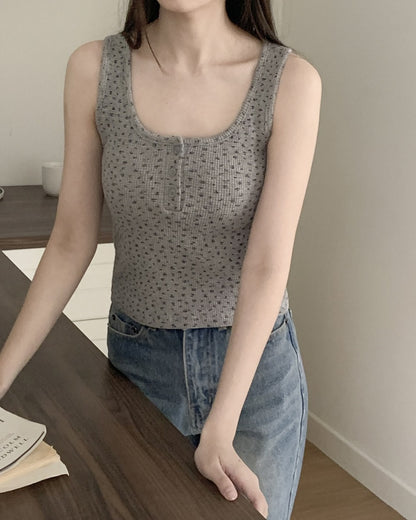 夏天💐小碎花方領背心｜3色入