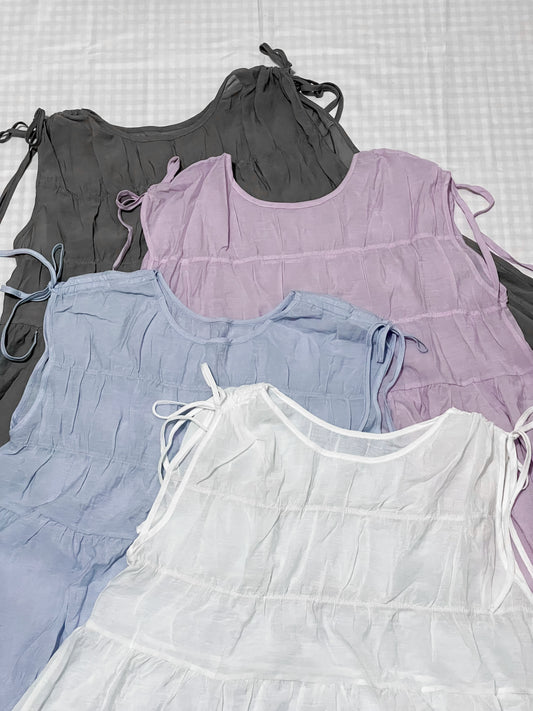 抽繩皺摺娃娃背心｜4色入