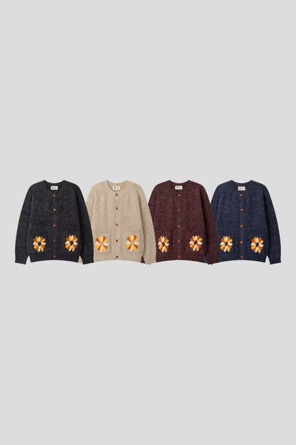 retro flower cardigan｜4色入