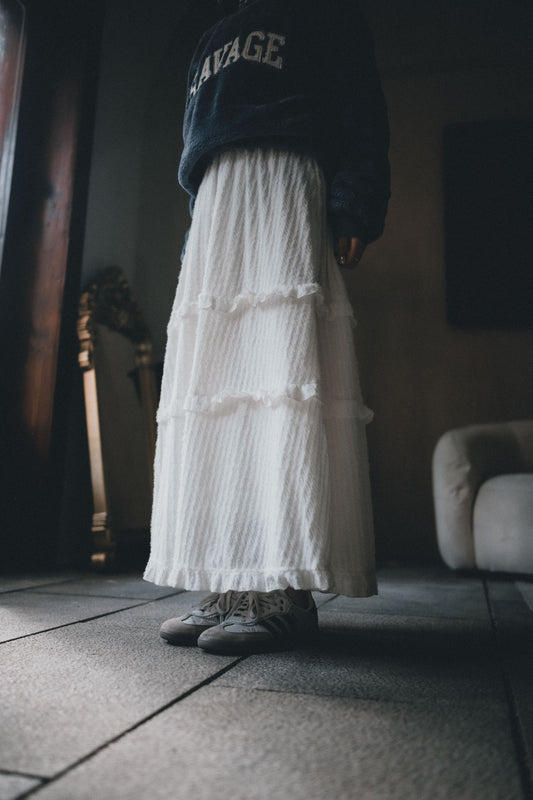 [人氣斷貨款！]毛毛感soso荷葉蛋糕裙｜3色入