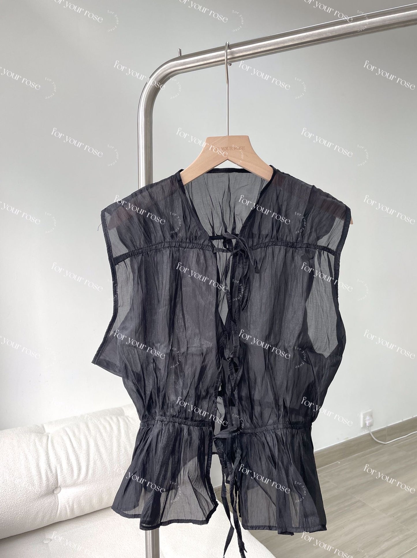 日系透明感🎐綁帶背心外搭｜5色入