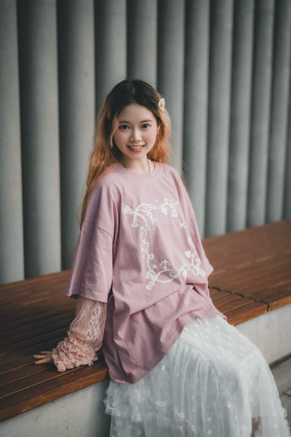 ROMANTIC RUFFLE LACE SLEEVES TEE | 3色入