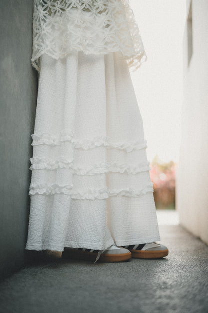 三層Ruffle Ruffle暗格紋半身裙｜3色入