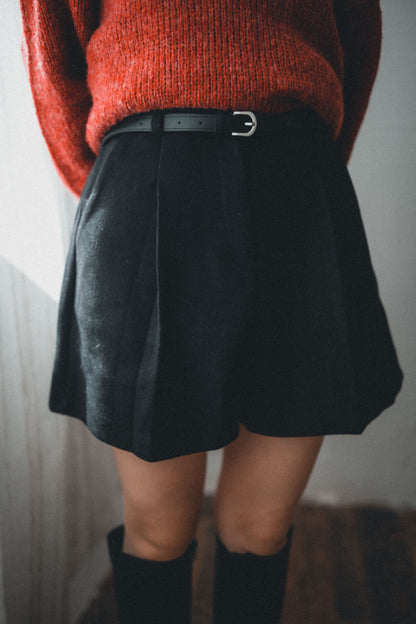 高質感！羊毛西裝短褲配皮帶｜3色入