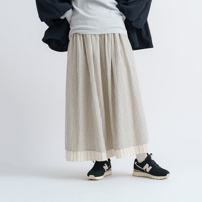 Reversible! 簡約直紋半裙｜2色入