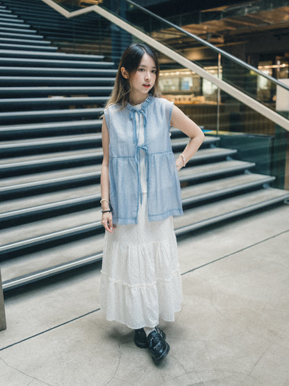 Ruffle領透透綁帶背心｜4 colors