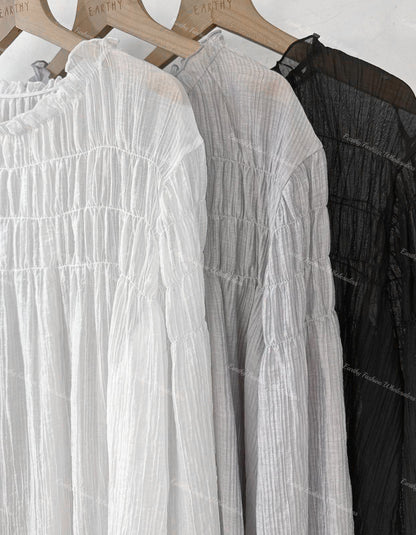 薄紗皺皺Ruffle Top｜3色入