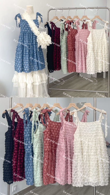 [新色加入！✨] 菱角蘇蘇綁帶連身裙｜7色入