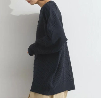 拼色縫接針織knit top｜4色入