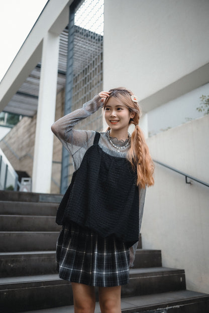 多穿法！泡泡格綁帶背心外搭｜4色入