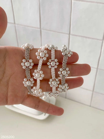 珠珠花朵手鏈｜4色入