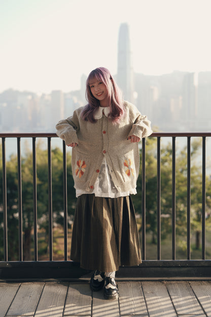 羊毛裹面格子紋百褶裙｜3色入