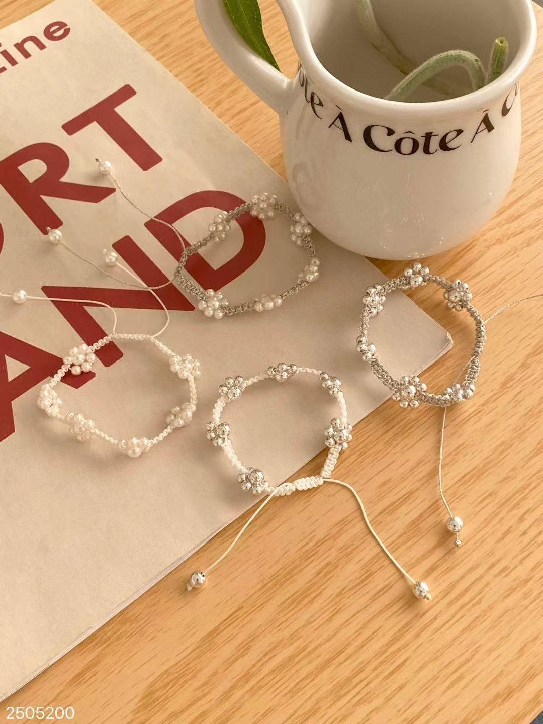 珠珠花朵手鏈｜4色入