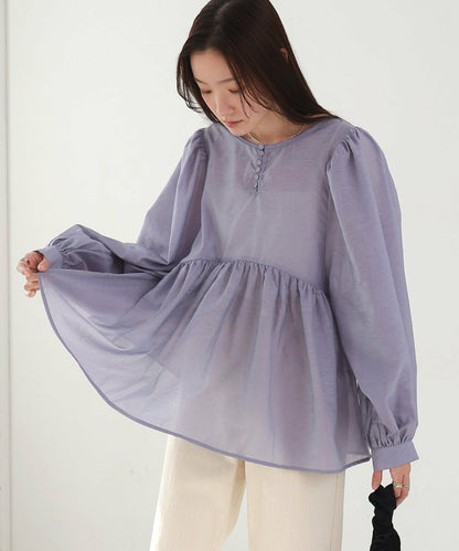 JP輕透綁帶襯衫blouse｜3色入