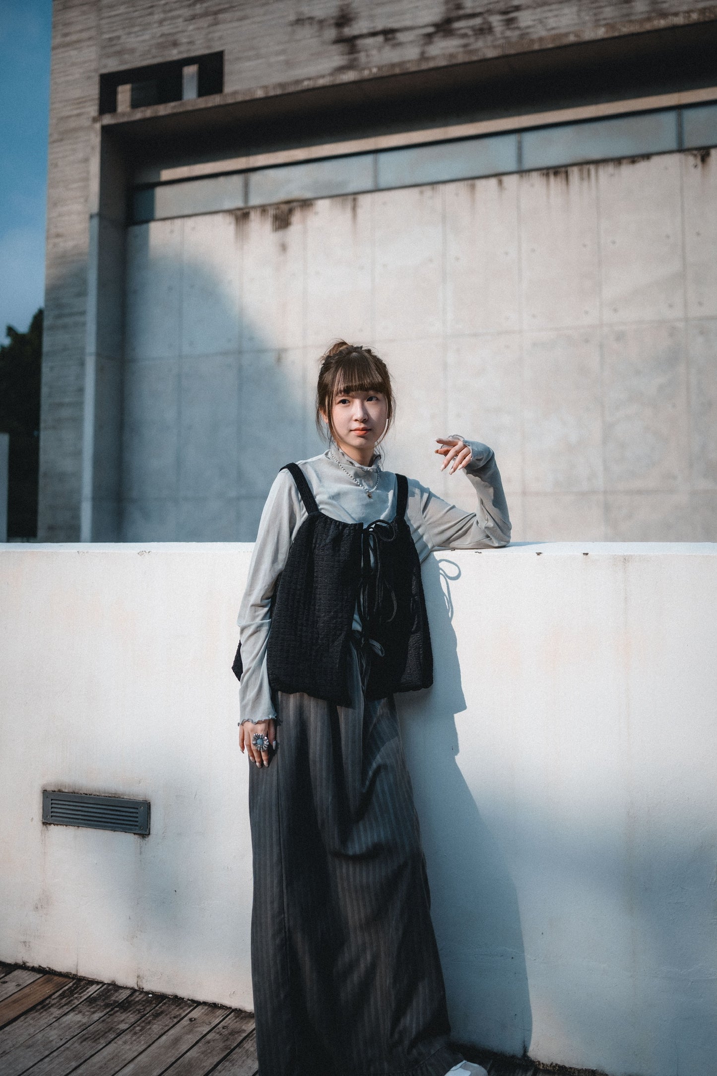 多穿法！泡泡格綁帶背心外搭｜4色入