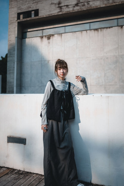 多穿法！泡泡格綁帶背心外搭｜4色入