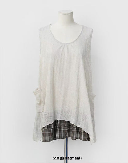 兩層layer🧸拼接背心娃娃top｜3色入