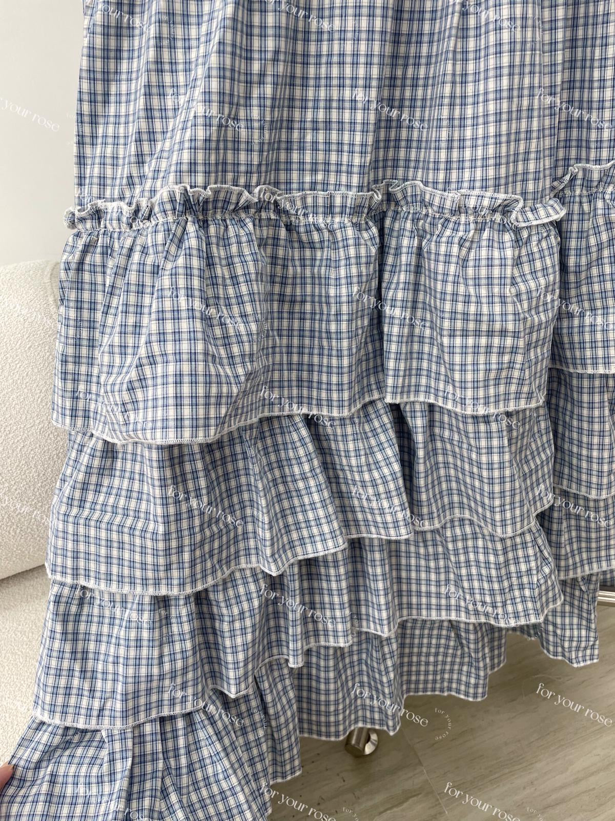 重工！日系格紋層層蛋糕ops｜2色入