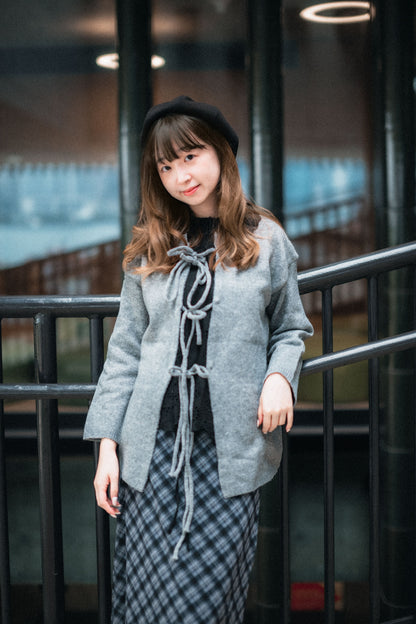 2ways綁帶寬鬆針織毛衣｜2色入