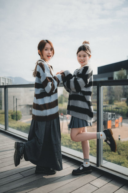 滑滑Fluffy • Stripe Collar Knit | 4色入