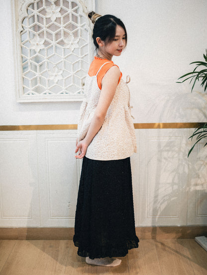 花粒壓紋綁結吊帶背心｜3色入