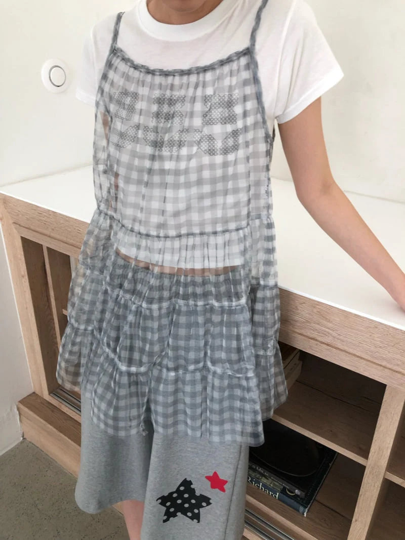 小格子半透娃娃layer OPS｜2色入