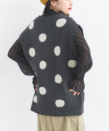 JP日系可愛波波針織馬甲｜2色入