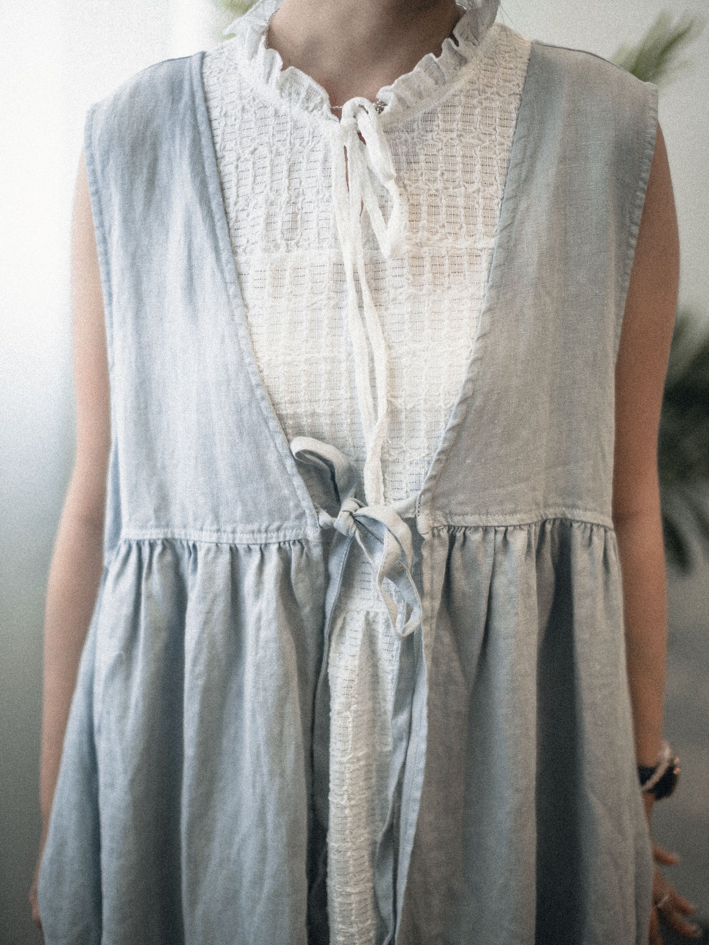 無印風．麻質交疊布OPS｜2色入