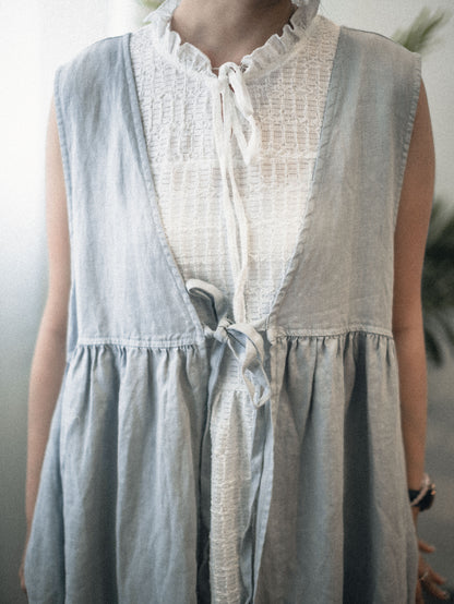 無印風．麻質交疊布OPS｜2色入