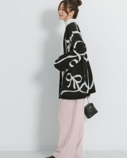 超靚必入😭❣️線描蝴蝶結針織外套｜3色入