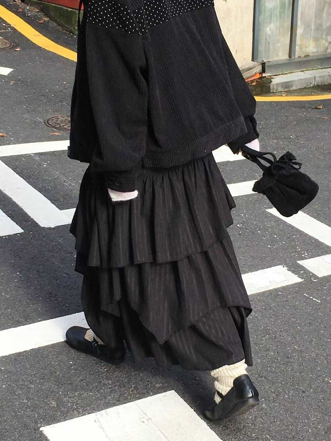 日系不規則層層蛋糕裙｜3色入