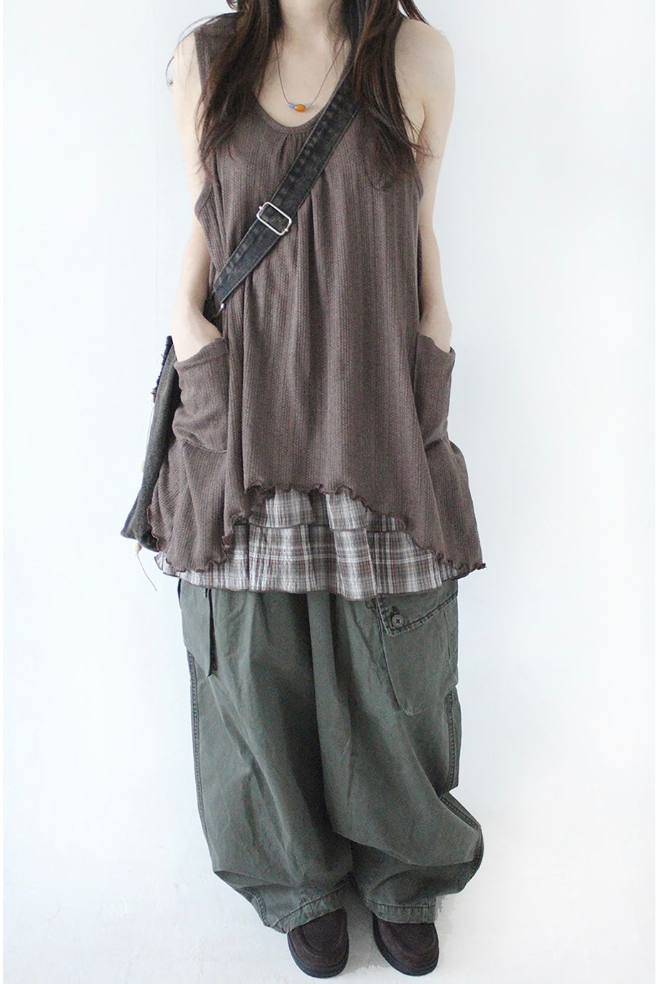 兩層layer🧸拼接背心娃娃top｜3色入