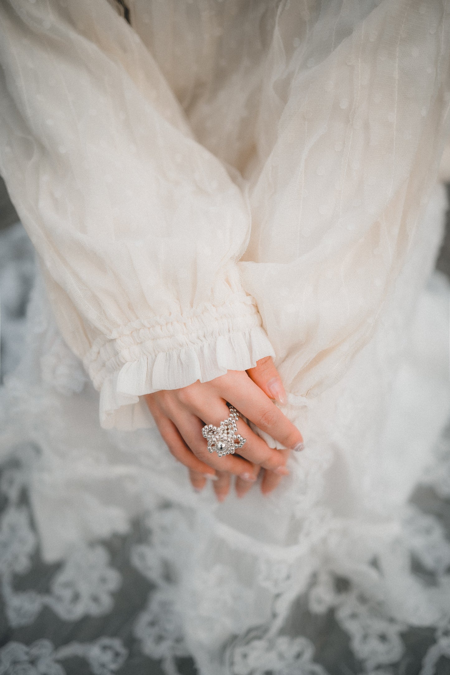 溫柔氣質雪紗ruffle上衣｜1色入