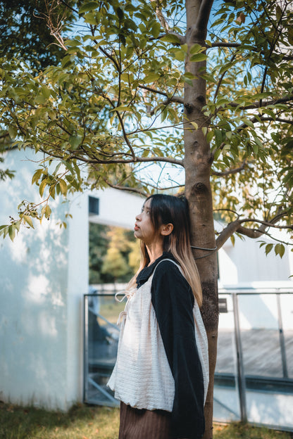 雙層圓花領長袖襯衫｜2色入