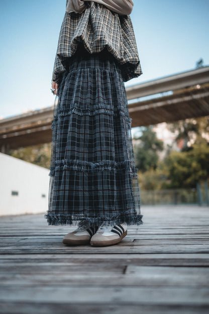 日系🔹格子層層蛋糕裙｜3色入