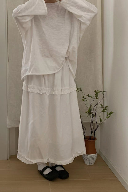 雙層Ruffle花苞泡泡裙｜3色入