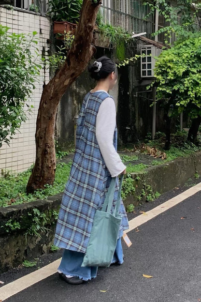 藍色系🌊 格子紋背心OPS｜2色入