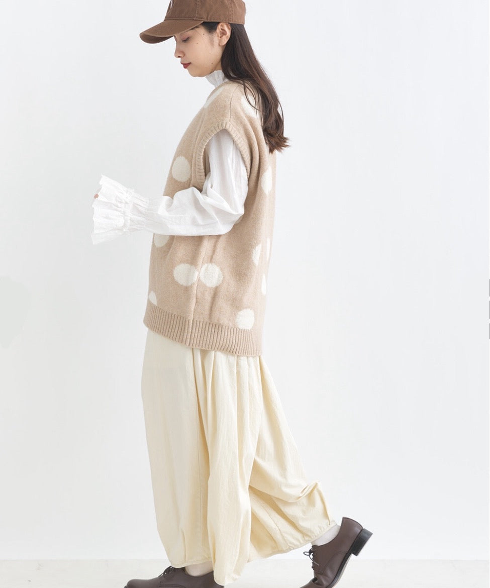 JP日系可愛波波針織馬甲｜2色入