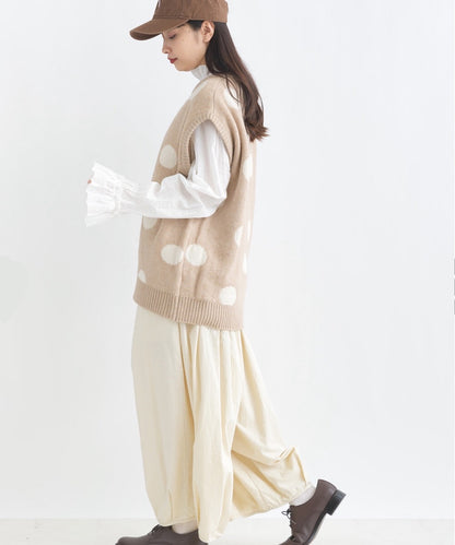 JP日系可愛波波針織馬甲｜2色入