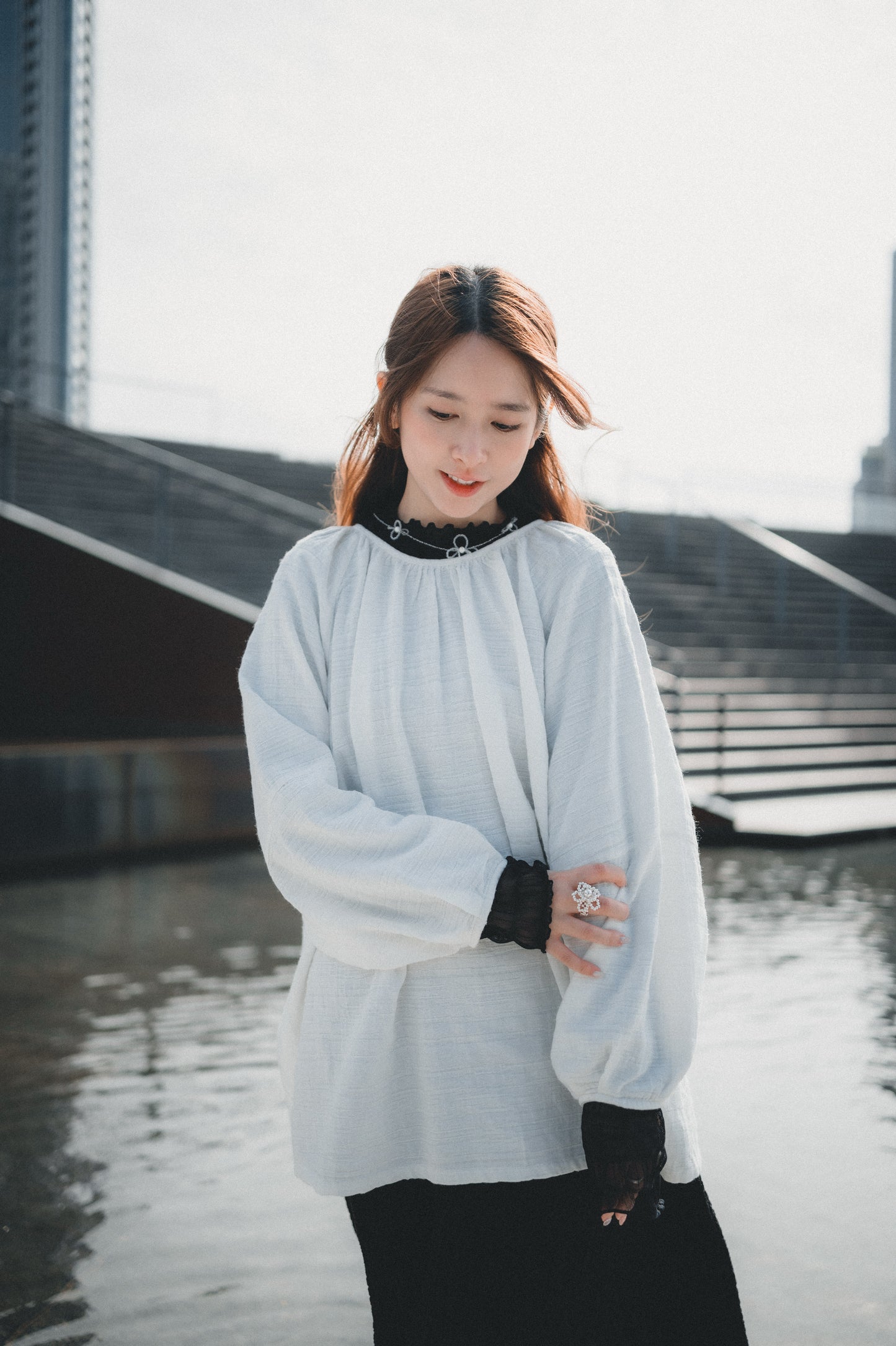 [最後一批 售完不補‼️] 抵着！Double領口輕透Ruffle TOP｜3色入