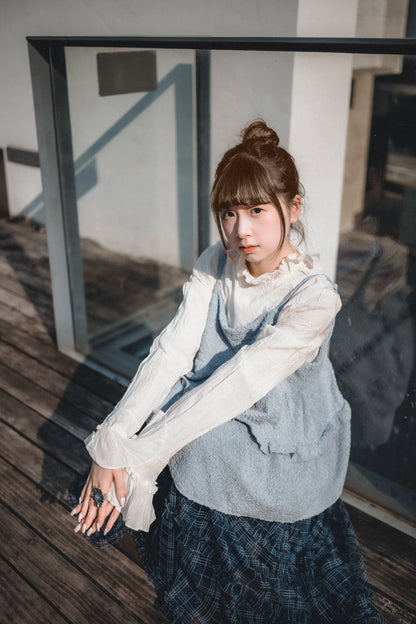 JP靚內襯✨喇叭袖皺皺打底TOP｜5色入