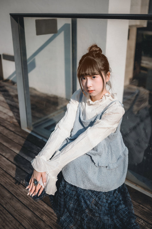 JP靚內襯✨喇叭袖皺皺打底TOP｜5色入